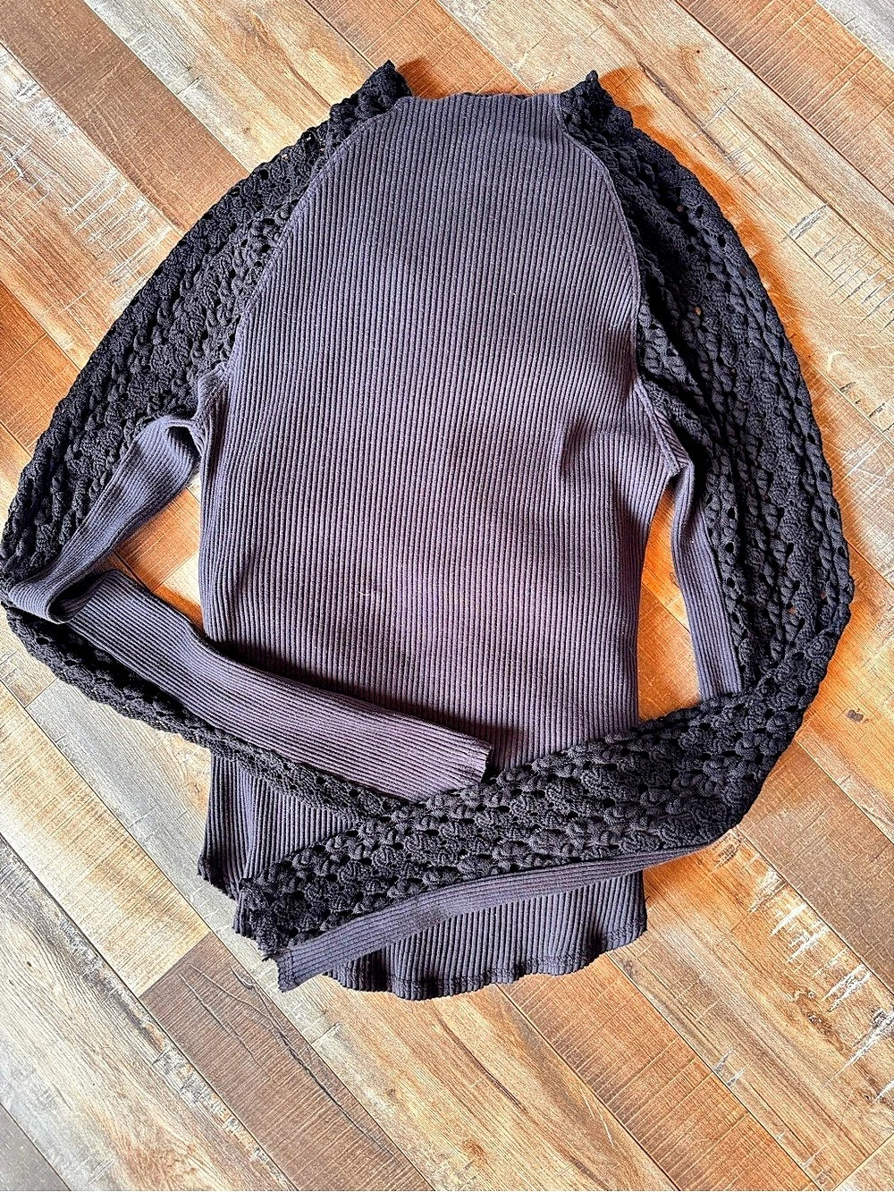 Free People Clemente Top Long Sleeve in Black
